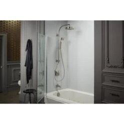 Aerie 57" High X 32" Wide Frameless Bath Screen With CleanCoat And Square Corner 25 Aerie 57" High X 32" Wide Frameless Bath Screen With CleanCoat And Square Corner -Bathroom Sales Store kohler k 707105 l alternate side view door open 104