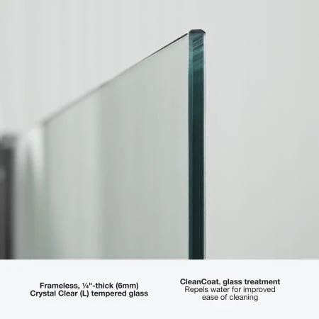 Aerie 57" High X 32" Wide Frameless Bath Screen With CleanCoat And Square Corner 4 Aerie 57" High X 32" Wide Frameless Bath Screen With CleanCoat And Square Corner - Image 2