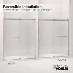 Revel 70" High X 59 5/8” Wide Frameless Sliding Shower Door With Tempered Crystal Clear Glass -Bathroom Sales Store kohler k 707200 l alternate image 986