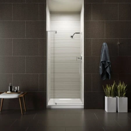 Revel 74"H X 31-1/8-36"W Pivot Frameless Shower Door With Thick Clear Glass 3 Revel 74"H X 31-1/8-36"W Pivot Frameless Shower Door With Thick Clear Glass