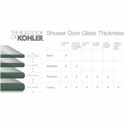 Revel 74"H X 35-1/8 - 40"W Pivot Frameless Shower Door With Thick Clear Glass -Bathroom Sales Store kohler k 707536 l alternate image 1133