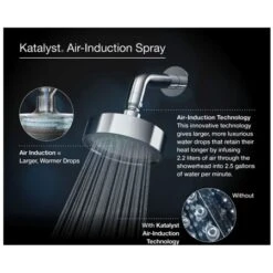 Artifacts 1.75 GPM Single Function Shower Head With MasterClean Sprayface And Katalyst Air-Induction Technology 38 Artifacts 1.75 GPM Single Function Shower Head With MasterClean Sprayface And Katalyst Air-Induction Technology -Bathroom Sales Store kohler k 72774 g alternate image 600