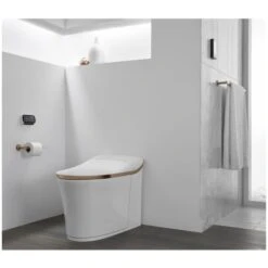 Eir 0.8 / 1.0 GPF Dual Flush One Piece Elongated Chair Height Toilet With Actuator Plate Flush - Bidet Seat Included -Bathroom Sales Store kohler k 77795 alternate view 527