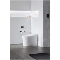 Eir 0.8 / 1.0 GPF Dual Flush One Piece Elongated Chair Height Toilet With Actuator Plate Flush - Bidet Seat Included -Bathroom Sales Store kohler k 77795 alternate view 61