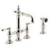 Artifacts 1.5 GPM Widespread Bridge Bar Faucet With Sweep, BerrySoft, ProMotion, And MasterClean Technologies - Includes Side Spray -Bathroom Sales Store kohler 76520 4 sn