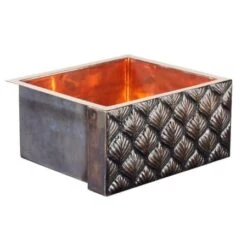 Cordate Petit Lucca 17" Farmhouse Single Basin Copper Bar Sink