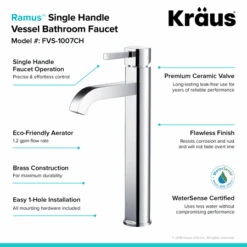 Bathroom Combo - 14" Clear Glass Vessel Bathroom Sink With Vessel Faucet, Pop-Up Drain, And Mounting Ring -Bathroom Sales Store kraus c gv 101 14 12mm 1007 alternate image 79