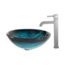 Bathroom Combo - 17" Ladon Glass Vessel Bathroom Sink With Vessel Faucet, Pop-Up Drain And Mounting Ring 2 Bathroom Combo - 17" Ladon Glass Vessel Bathroom Sink With Vessel Faucet, Pop-Up Drain And Mounting Ring -Bathroom Sales Store kraus c gv 399 19mm 1007sn 164