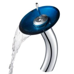 Bathroom Combo - 21-7/8" Irruption Blue Glass Vessel Bathroom Sink With Vessel Faucet, Pop-Up Drain, And Mounting Ring -Bathroom Sales Store kraus c gvr 204 re 10 alternate image 290