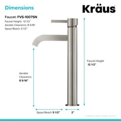 Single Hole Vessel Bathroom Faucet From The Ramus Collection Less Drain Assembly -Bathroom Sales Store kraus fvs 1007 alternate image 355