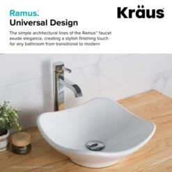 Single Hole Vessel Bathroom Faucet From The Ramus Collection Less Drain Assembly -Bathroom Sales Store kraus fvs 1007 alternate image 356