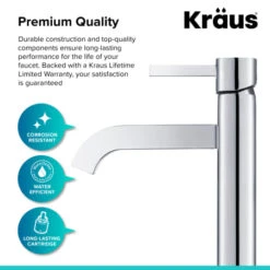 Single Hole Vessel Bathroom Faucet From The Ramus Collection Less Drain Assembly -Bathroom Sales Store kraus fvs 1007 alternate image 360