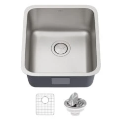 Dex 17" Undermount Single Bowl 16 Gauge Stainless Steel Kitchen Sink