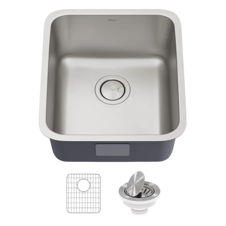 Dex 17" Undermount Single Bowl 16 Gauge Stainless Steel Kitchen Sink 3 Dex 17" Undermount Single Bowl 16 Gauge Stainless Steel Kitchen Sink