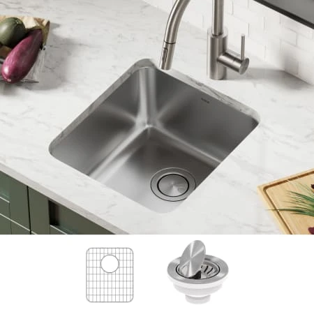 Dex 17" Undermount Single Bowl 16 Gauge Stainless Steel Kitchen Sink 6 Dex 17" Undermount Single Bowl 16 Gauge Stainless Steel Kitchen Sink - Image 4