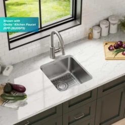 Dex 17" Undermount Single Bowl 16 Gauge Stainless Steel Kitchen Sink 18 Dex 17" Undermount Single Bowl 16 Gauge Stainless Steel Kitchen Sink -Bathroom Sales Store kraus ka1us17b alternate image 816