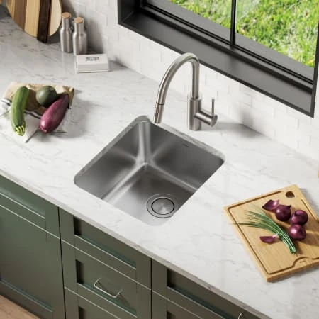 Dex 17" Undermount Single Bowl 16 Gauge Stainless Steel Kitchen Sink 13 Dex 17" Undermount Single Bowl 16 Gauge Stainless Steel Kitchen Sink - Image 11