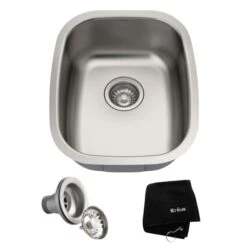 15" Undermount Single Bowl 18 Gauge Stainless Steel Kitchen Sink