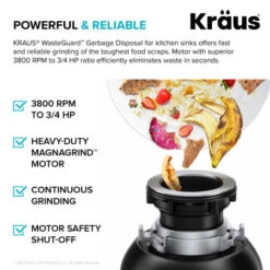 Premier Kitchen 32-1/4" Undermount Double Basin Stainless Steel Kitchen Sink With Basin Rack, Basket Strainer, And Garbage Disposal -Bathroom Sales Store kraus kbu32 100 75mb alternate view 42