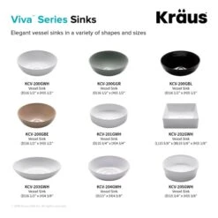 Viva 13" Circular Vitreous China Vessel Bathroom Sink With Pop-Up Drain Assembly -Bathroom Sales Store kraus kcv 204g 20 alternate image 1302