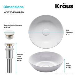 Viva 13" Circular Vitreous China Vessel Bathroom Sink With Pop-Up Drain Assembly -Bathroom Sales Store kraus kcv 204g 20 alternate image 1311