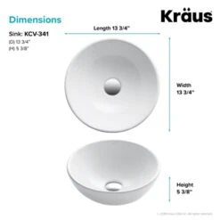 Elavo 13-27/40" Vitreous China Vessel Bathroom Sink -Bathroom Sales Store kraus kcv 341 alternate image 1355
