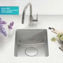 Dex 17" Single Basin 16 Gauge Stainless Steel Kitchen Sink For Undermount Installations With DrainAssure™, VersiDrain™, And NoiseDefend™ -Bathroom Sales Store kraus kd1us17 alternate image 1369