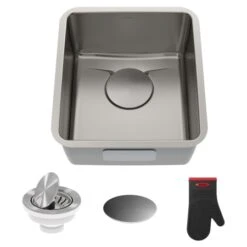 Dex 17" Single Basin 16 Gauge Stainless Steel Kitchen Sink For Undermount Installations With DrainAssure™, VersiDrain™, And NoiseDefend™