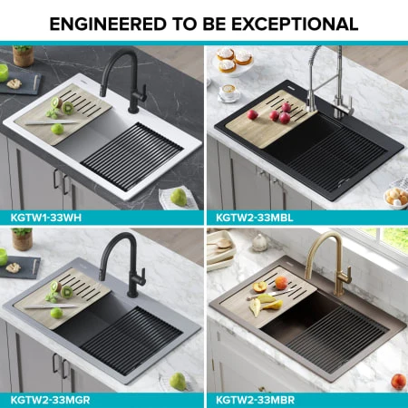 Bellucci 33" Drop In Single Basin Granite Composite Kitchen Sink With Basket Strainer, Cutting Board, And Drain Board 7 Bellucci 33" Drop In Single Basin Granite Composite Kitchen Sink With Basket Strainer, Cutting Board, And Drain Board - Image 5