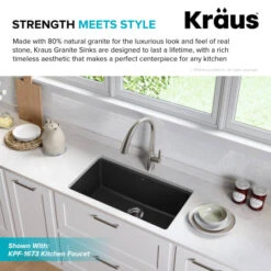 31-1/2" Single Basin Undermount Granite Composite Kitchen Sink -Bathroom Sales Store kraus kgu 413 alternate image 1949