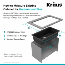 31-1/2" Single Basin Undermount Granite Composite Kitchen Sink -Bathroom Sales Store kraus kgu 413 alternate image 1956
