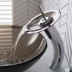 Waterfall Single Hole Vessel Bathroom Faucet -Bathroom Sales Store kraus kgw 1700 brcl alternate image 703