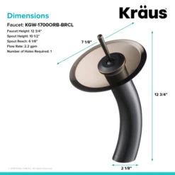 Waterfall Single Hole Vessel Bathroom Faucet -Bathroom Sales Store kraus kgw 1700 brcl alternate image 706