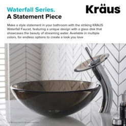 Waterfall Single Hole Vessel Bathroom Faucet -Bathroom Sales Store kraus kgw 1700 brcl alternate image 707