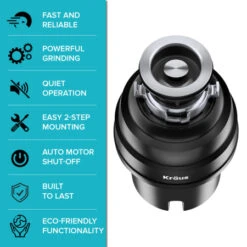 Standart PRO 30" Undermount Single Basin Stainless Steel Kitchen Sink With Basin Rack, Basket Strainer, Cutting Board, And Garbage Disposal -Bathroom Sales Store kraus khu100 30 100 100 alternate image 220