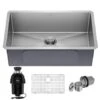 Standart PRO 30" Undermount Single Basin Stainless Steel Kitchen Sink With Basin Rack, Basket Strainer, Cutting Board, And Garbage Disposal