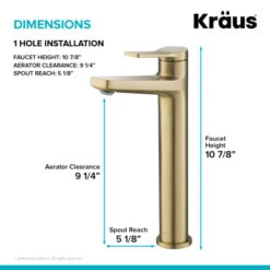 Pack Of (2) Indy 1.2 GPM Vessel Single Hole Bathroom Faucet -Bathroom Sales Store kraus kvf 1400 2pk alternate view 864