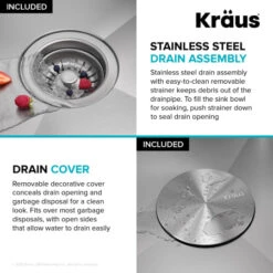 Kore 15" Drop In Single Basin Stainless Steel Bar Sink With Basket Strainer And Cutting Board -Bathroom Sales Store kraus kwt321 15 alternate image 314