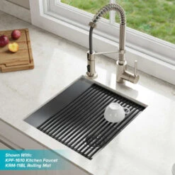 Kore 17" Undermount Single Basin Stainless Steel Workstation Sink With Integrated Ledge And Accessories -Bathroom Sales Store kraus kwu111 17 alternate image 2914