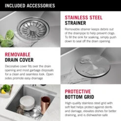 Delta Lorelai 17” Workstation Bar/Prep Kitchen Sink Undermount 16 Gauge Stainless Steel Single Bowl With WorkFlow Ledge And Accessories -Bathroom Sales Store lairwi1c9wgjbwdl5fns