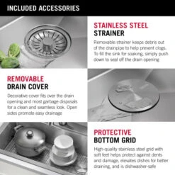 Delta Lorelai 25” Workstation Kitchen Sink Top Mount Drop-In 16 Gauge Stainless Steel Single Bowl With WorkFlow Ledge And Accessories -Bathroom Sales Store ljtywmgoryejka2vtfqt