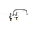 ADA 4" Centerset Exposed Utility Faucet With 12" Reach Arc Tube Spout And 6" Blade Handles -Bathroom Sales Store lk406at12t6