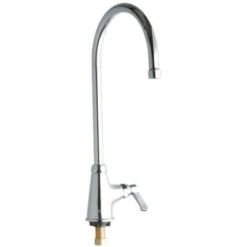 ADA Single Hole Single Control Deck Mount Classroom Faucet With 8" Reach Gooseneck Spout