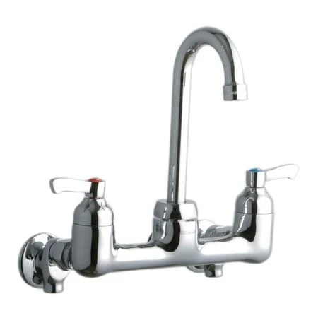 8" Centerset Wall Mount Service Sink Faucet With 3-5/8" Reach Gooseneck Spout 3 8" Centerset Wall Mount Service Sink Faucet With 3-5/8" Reach Gooseneck Spout