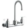 ADA 8" Centerset Wall Mount Service Sink Faucet With 5-1/8" Reach Gooseneck Spout -Bathroom Sales Store lk940gn05l2h