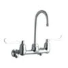 8" Centerset Wall Mount Service Sink Faucet With 5-1/8" Reach Gooseneck Spout And 6" Blade Handles -Bathroom Sales Store lk940gn05t6s