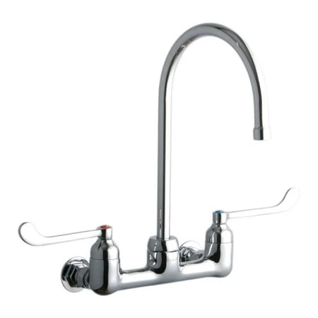 ADA 8" Centerset Wall Mount Service Sink Faucet With 8" Reach Gooseneck Spout And 6" Blade Handles 3 ADA 8" Centerset Wall Mount Service Sink Faucet With 8" Reach Gooseneck Spout And 6" Blade Handles