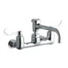 ADA 8" Centerset Wall Mount Service Sink Faucet With 6-1/2" Reach Vented Spout And 4" Blade Handles