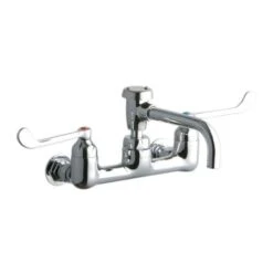 ADA 8" Centerset Wall Mount Service Sink Faucet With 6-1/2" Reach Vented Spout And 6" Blade Handles