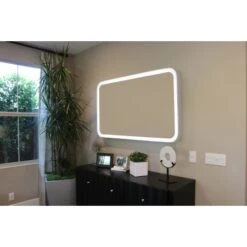32" W X 20" H Rectangular Framed Wall Mounted Mirror With LED Lighting -Bathroom Sales Store miseno mm2032led27k 60k alternate view 50